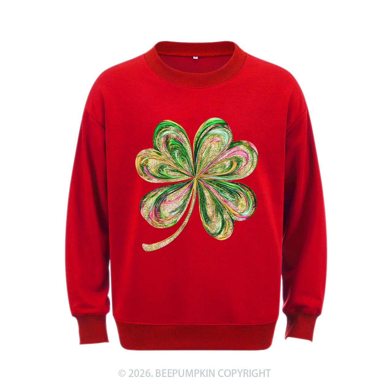 Retro Lucky Shamrock St Patrick's Day Aldult Sweatshirt