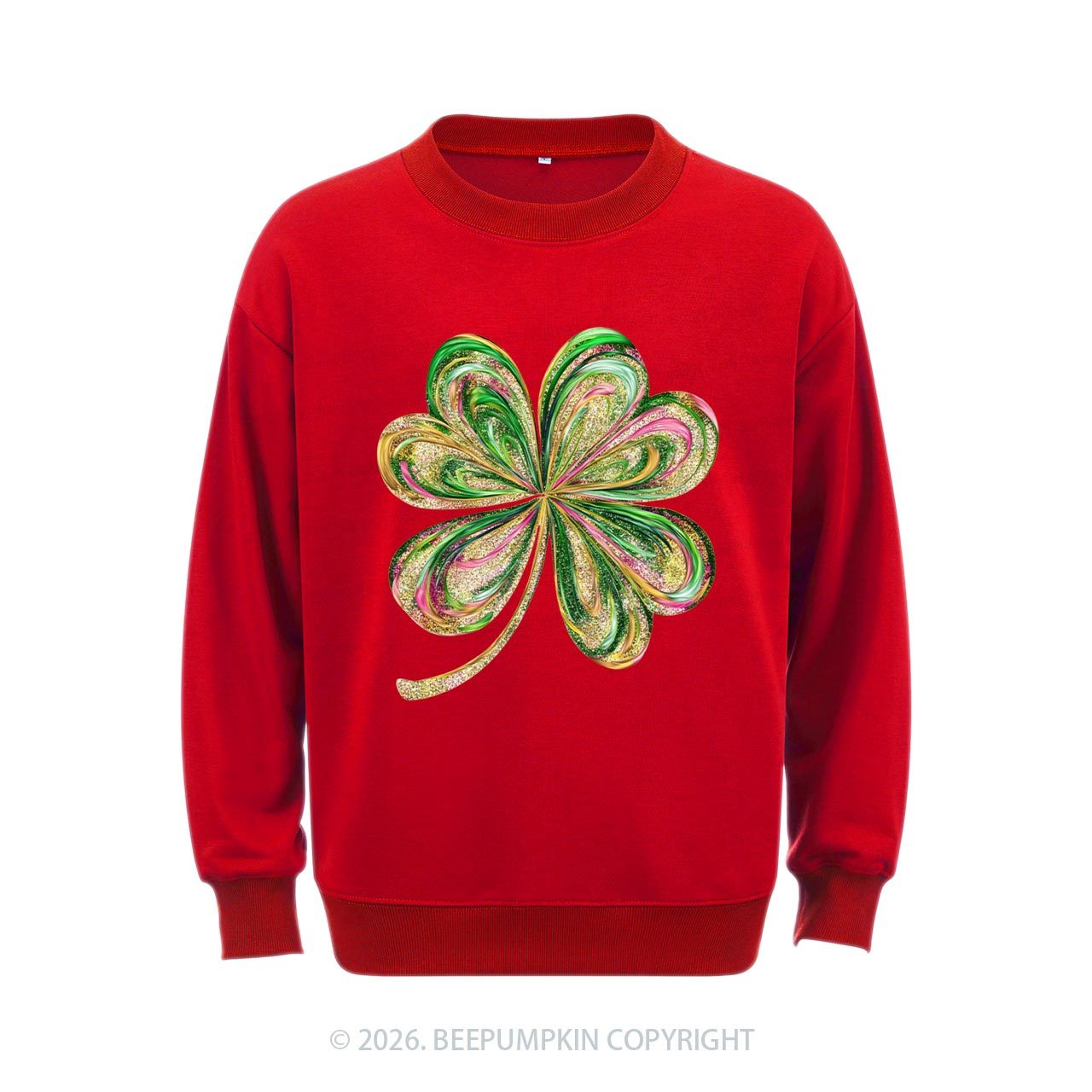 Retro Lucky Shamrock St Patrick's Day Aldult Sweatshirt