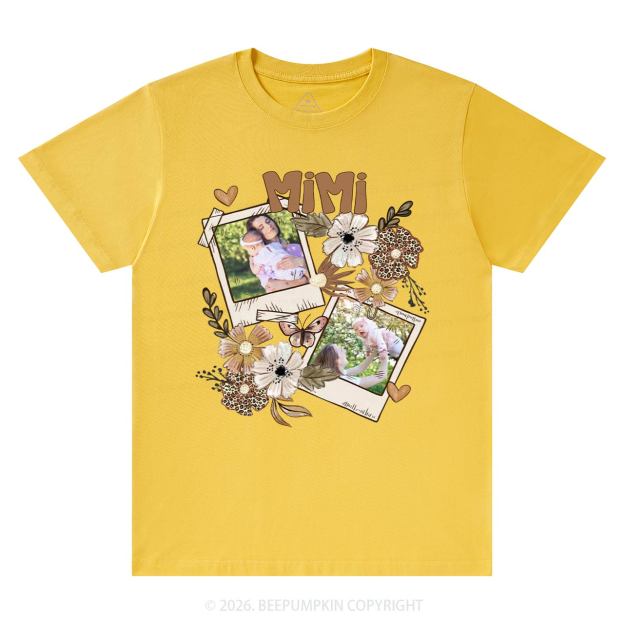 Personalized Photo With Floral T-Shirt For Mom