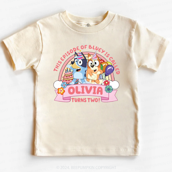 Image of Personalized Girl Cartoon Dog Birthday Toddler&Kids Tees Beepumpkin