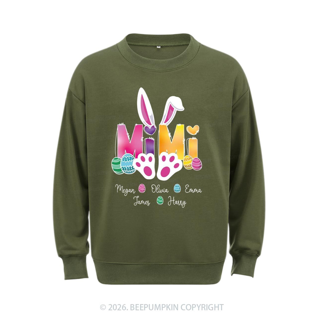 Personalized Spring Easter Bunnies Mimi Sweatshirt