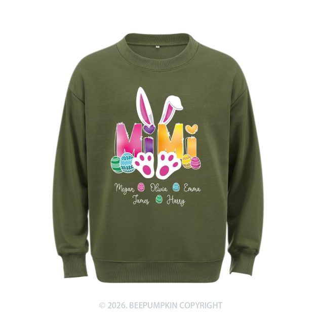 Personalized Spring Easter Bunnies Mimi Sweatshirt