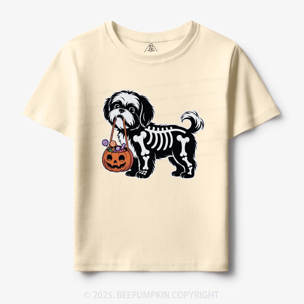 Halloween Skeleton Dog Toddler&Kid's Tees Beepumpkin
