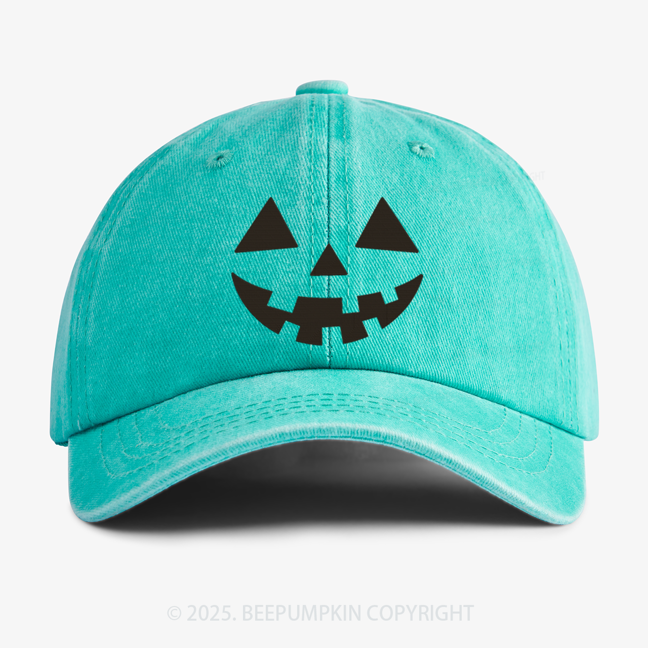 Jack-o-lantern Pumpkin Embroidered Washed Baseball Cap For Kids