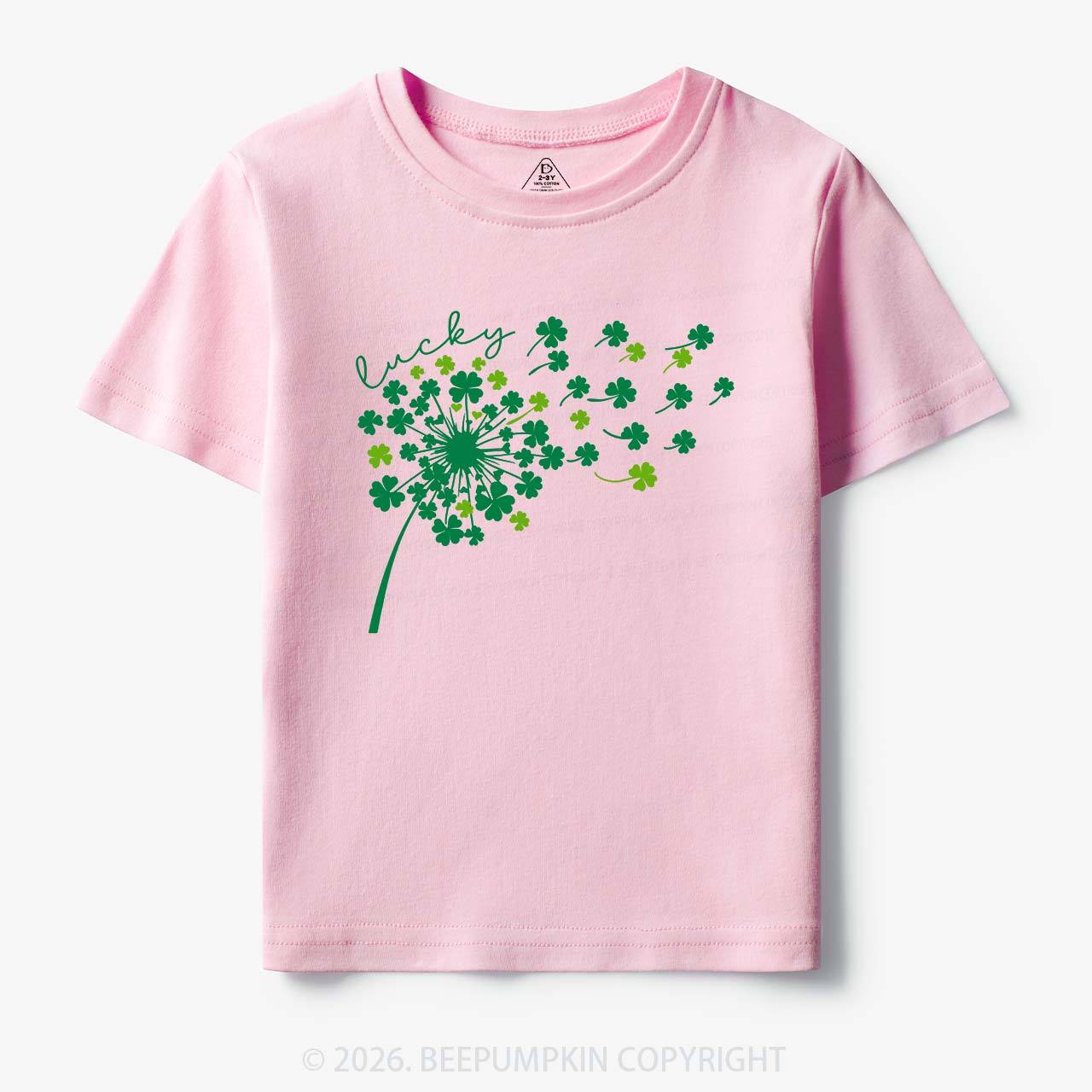 Dandelion Shamrock St. Patrick's Day Toddler&Kid's Tees Beepumpkin