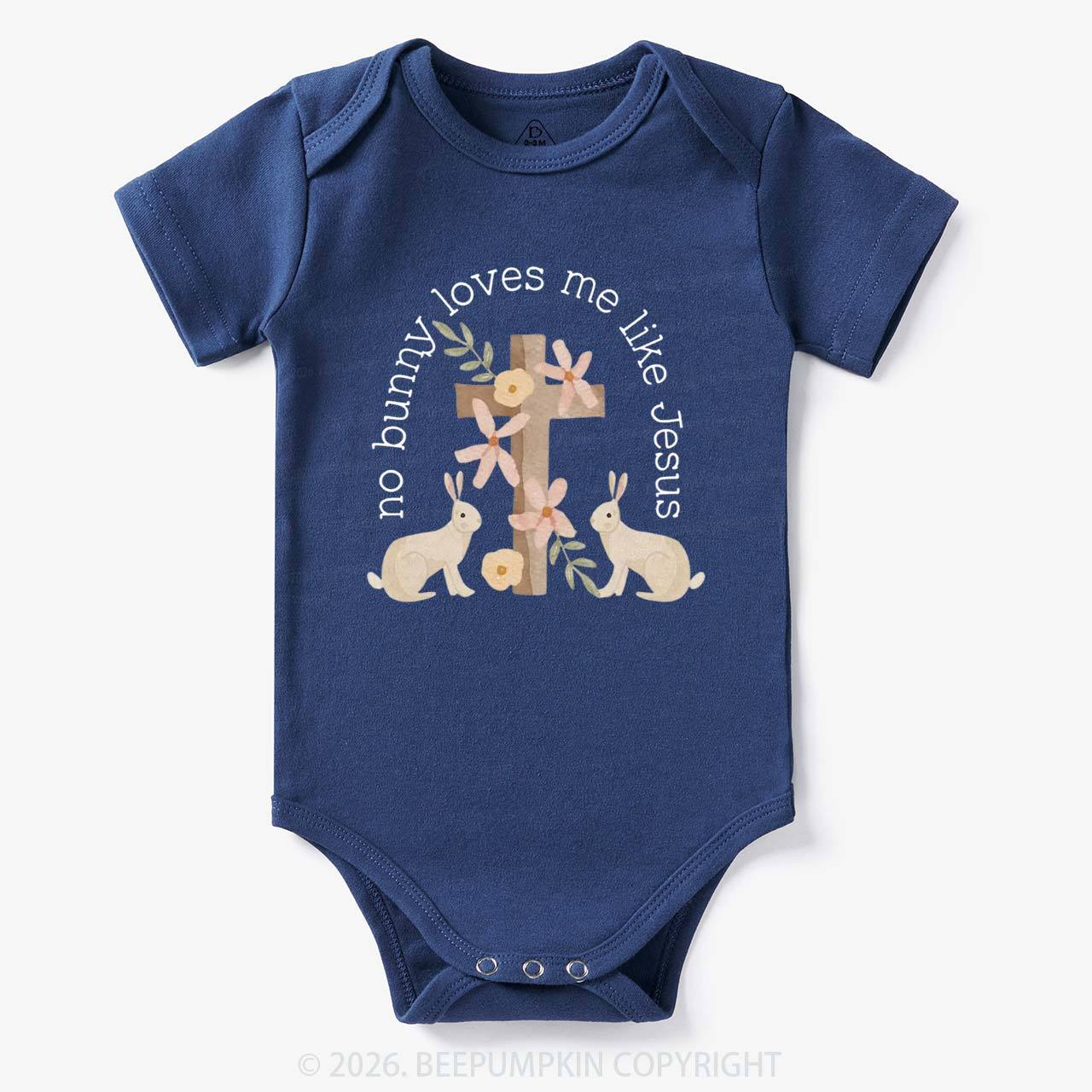 No Bunny Loves Me Like Jesus Baby Bodysuit