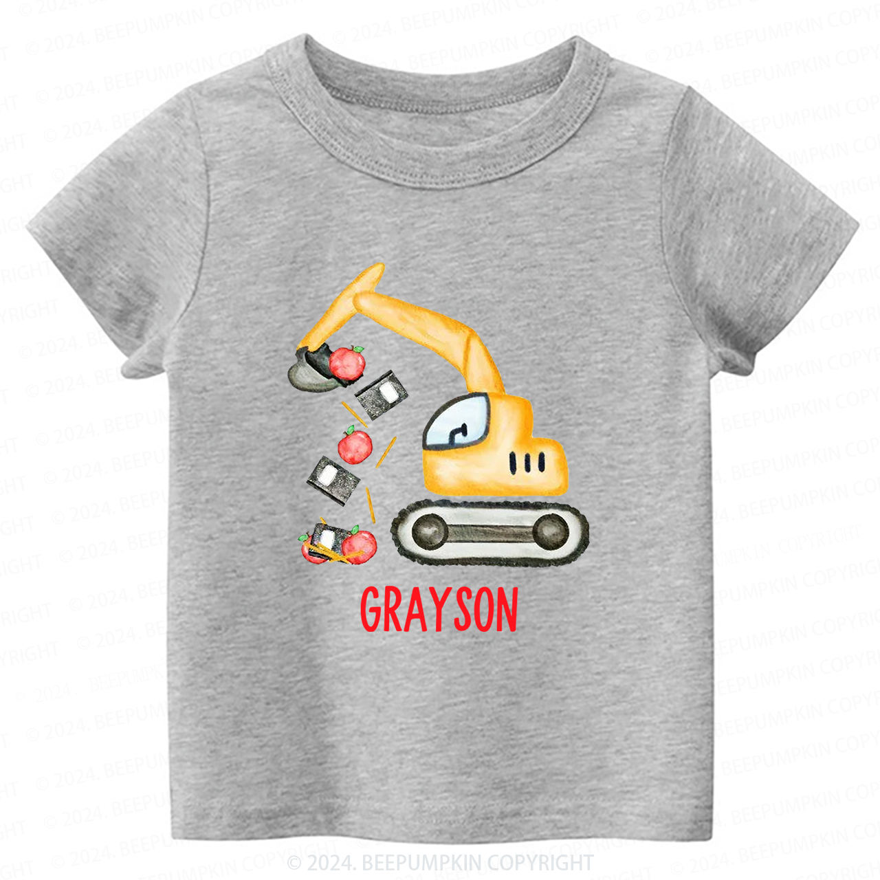 Personalized Name Back To School Tractor T-shirt