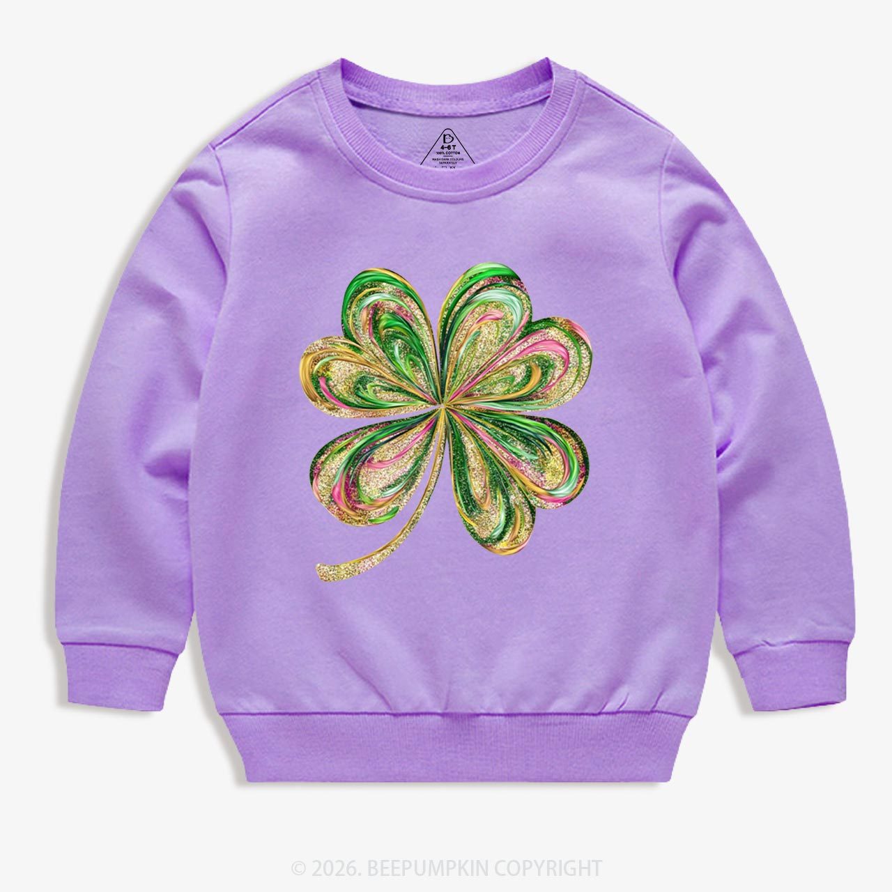 Retro Lucky Shamrock St Patrick's Day Kid's Sweatshirt