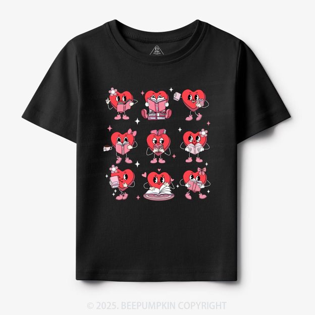 Book Lovers Valentine’s Day Toddler&Kid's Tees Beepumpkin