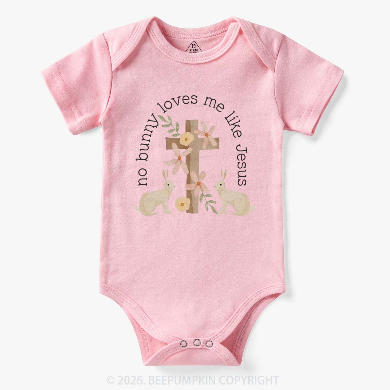 No Bunny Loves Me Like Jesus Baby Bodysuit