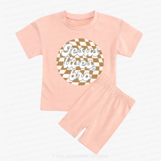 Easter Jesus Lives Kids Biker Shorts&Tee