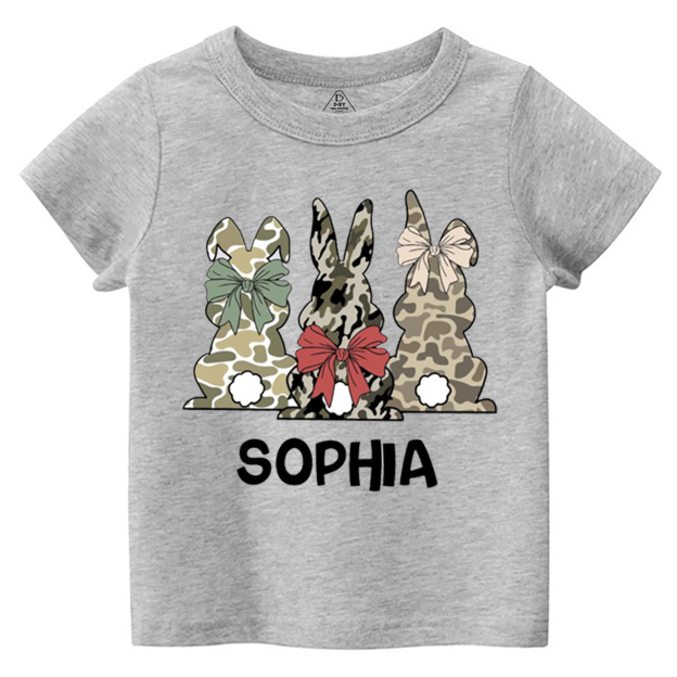 Personalized Name Camouflage Easter Bunny Toddler&Kid's Tees Beepumpkin