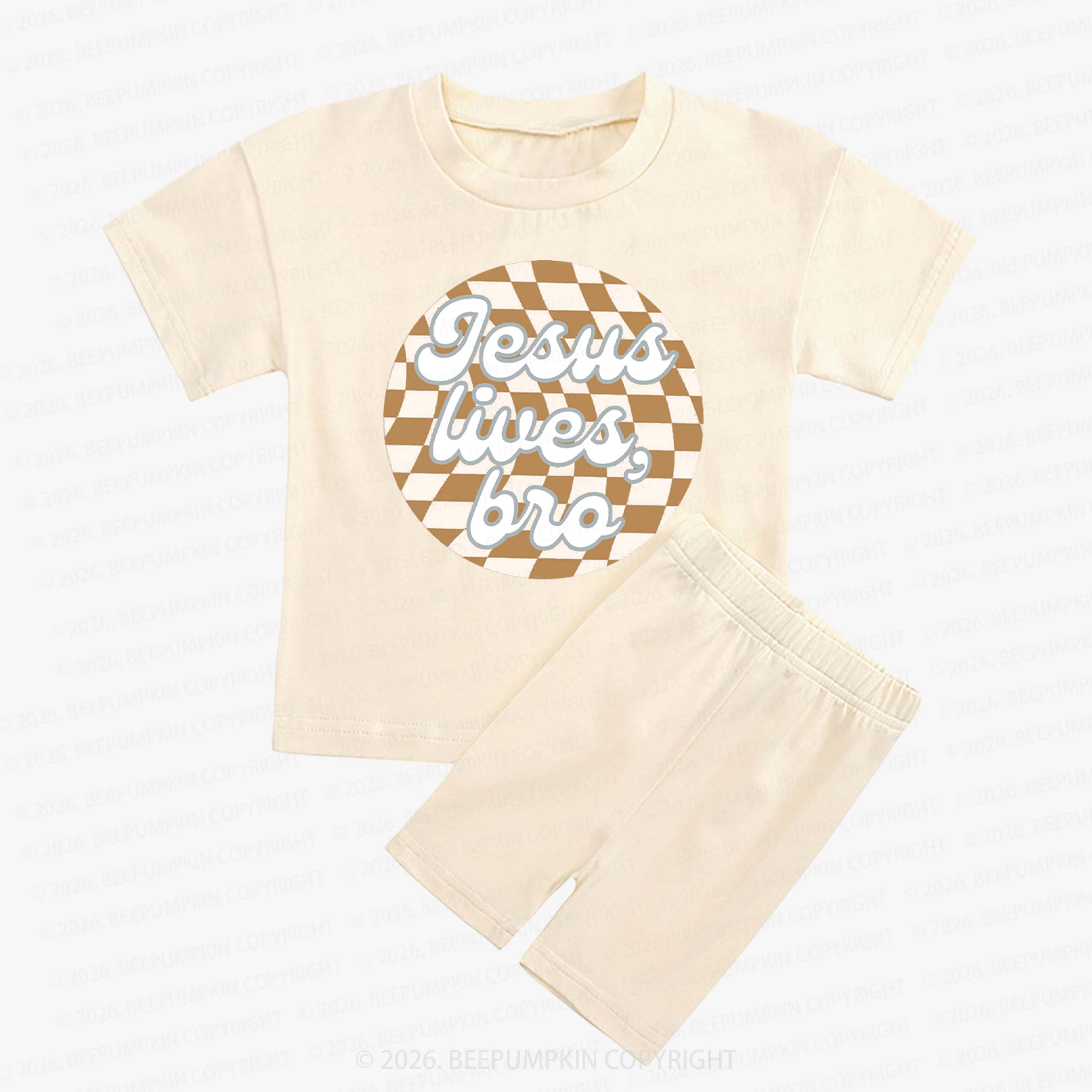 Easter Jesus Lives Kids Biker Shorts&Tee