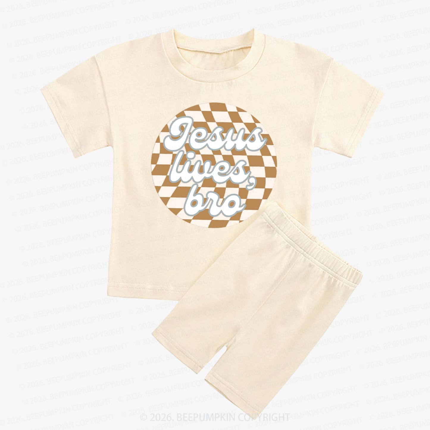 Easter Jesus Lives Kids Biker Shorts&Tee