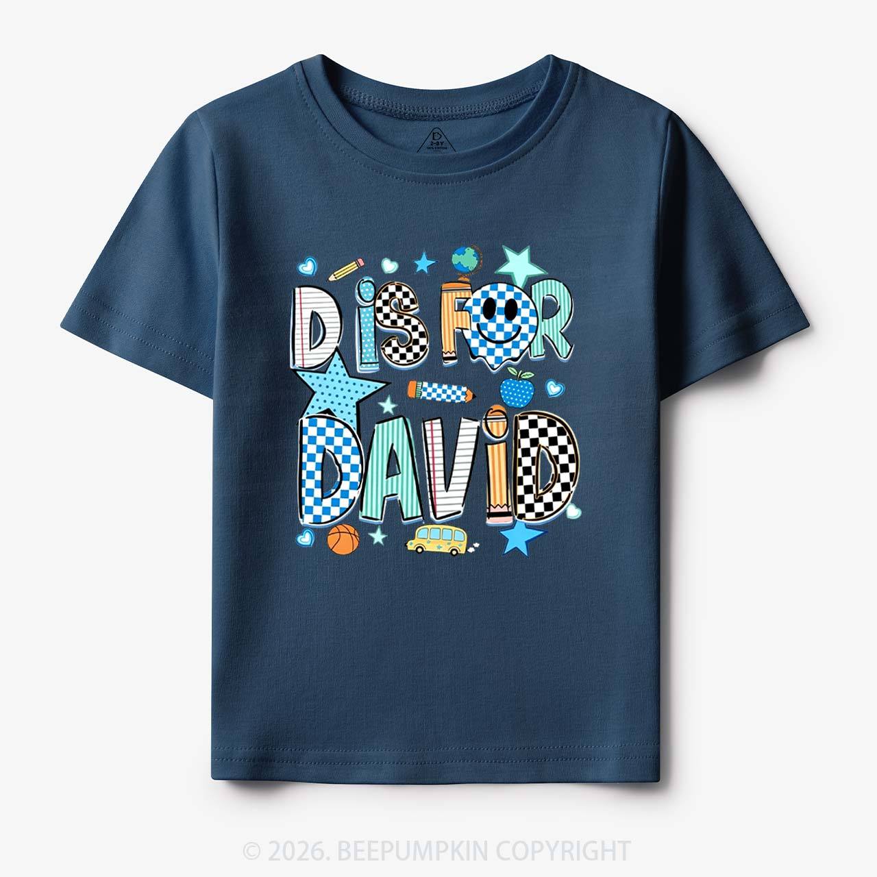 Personalized Letter Is For Name Colorful Toddler&Kid's Tees