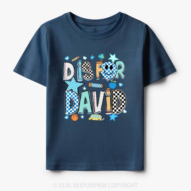 Personalized Letter Is For Name Colorful Toddler&Kid's Tees