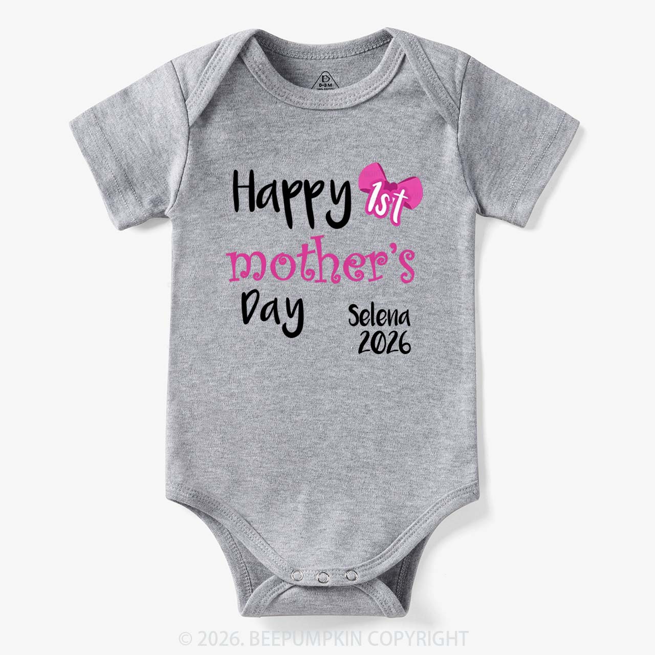 Personalized Happy 1st Mother's Day Bodysuit For Baby