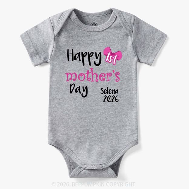 Personalized Happy 1st Mother's Day Bodysuit For Baby