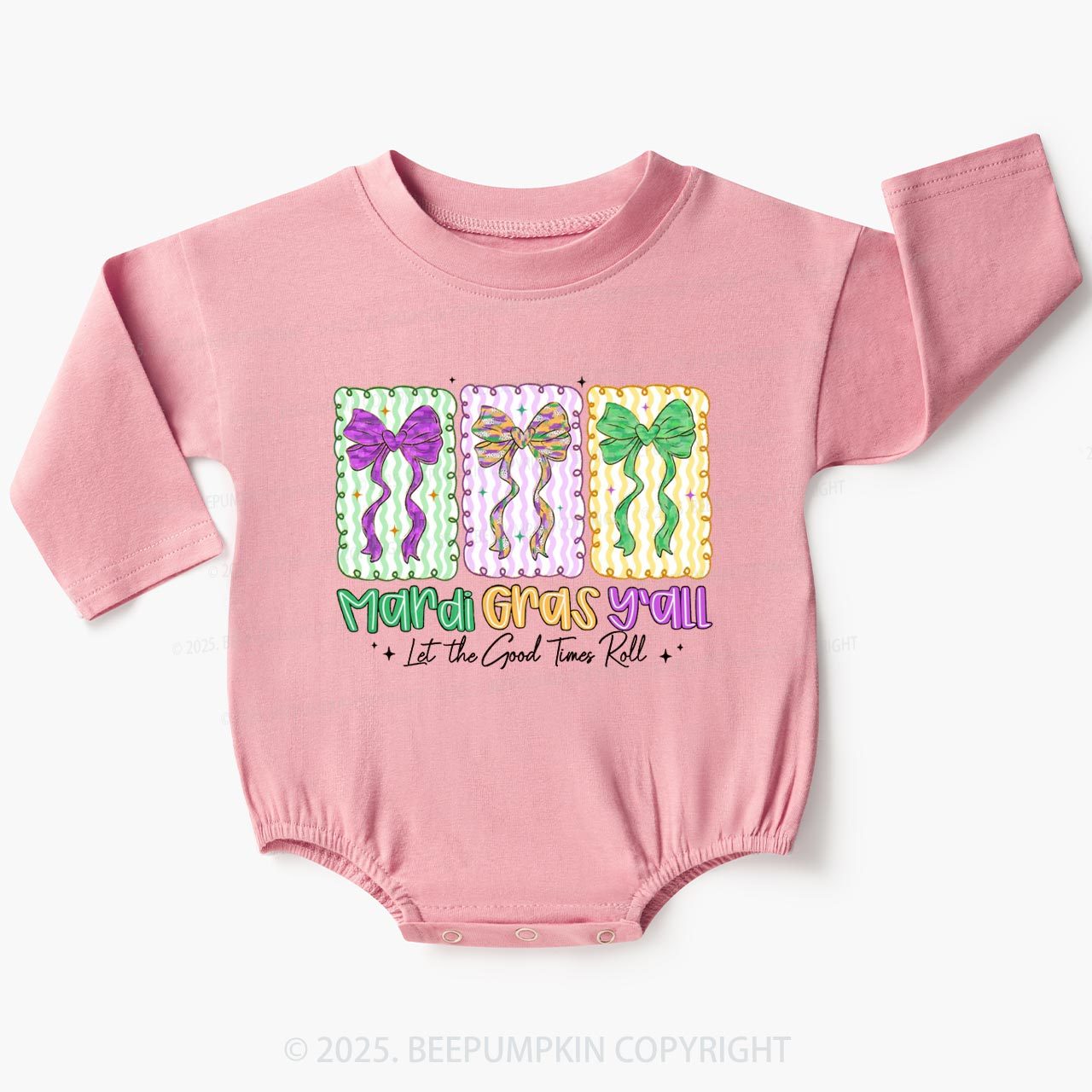 Let the Good Times Roll Baby Bubble Romper Beepumpkin