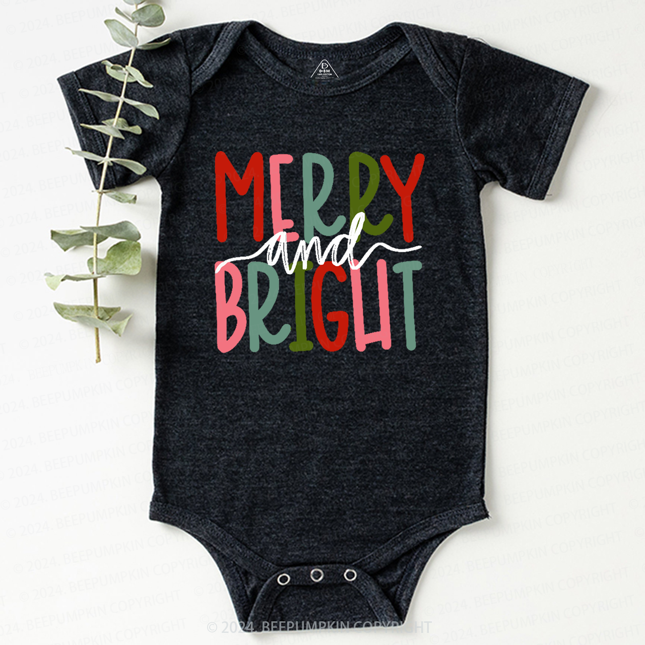 Merry & Bright Christmas Baby Bodysuit