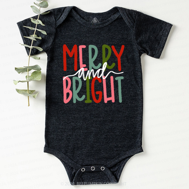 Merry & Bright Christmas Baby Bodysuit