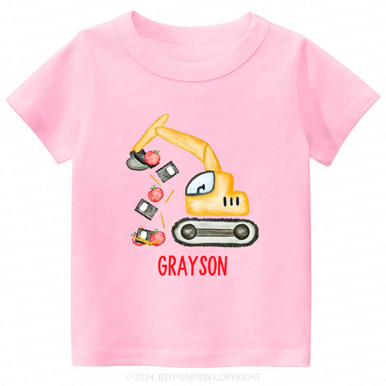 Personalized Name Back To School Tractor T-shirt