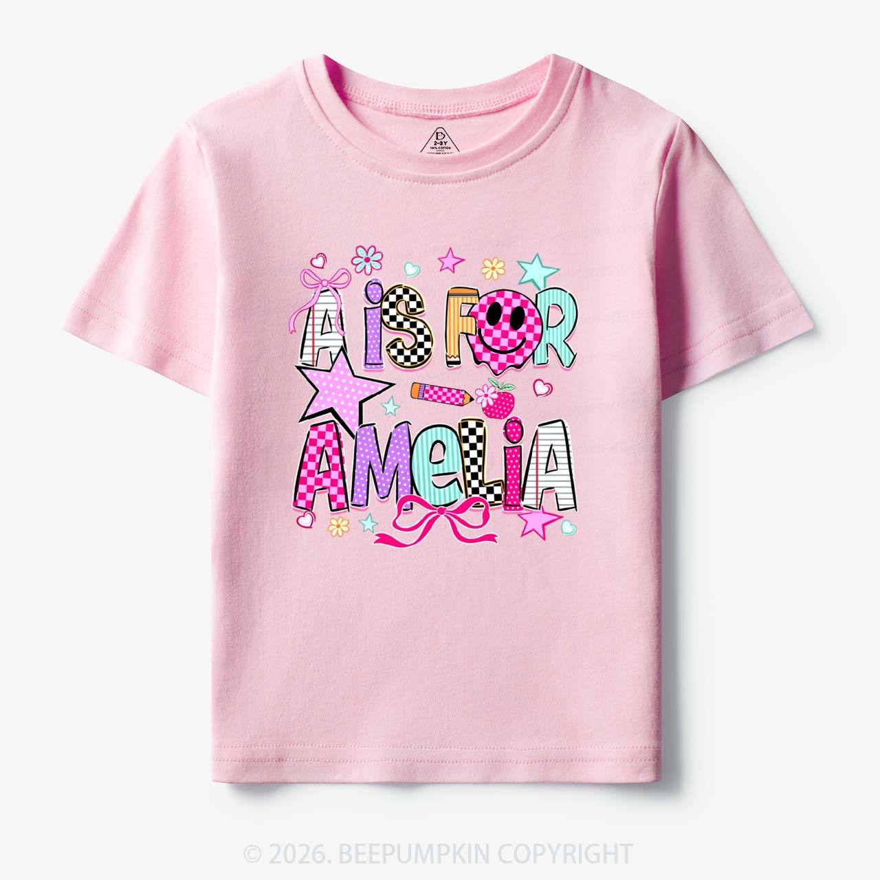Personalized Letter Is For Name Colorful Toddler&Kid's Tees