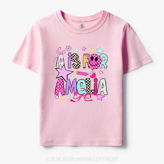 Personalized Letter Is For Name Colorful Toddler&Kid's Tees
