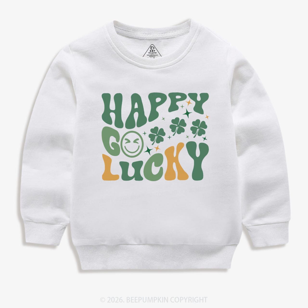 Happy Go Lucky Retro Kids Sweatshirt