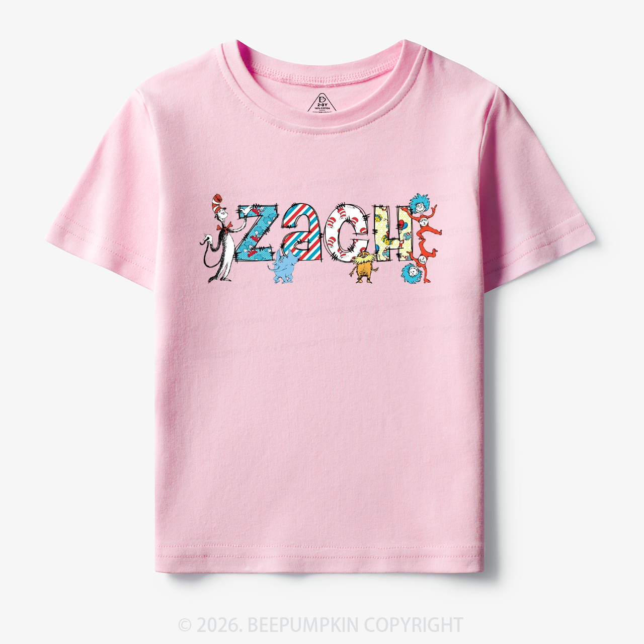 Personalized Seuss‑Style Letter Art Toddler&Kids Tees