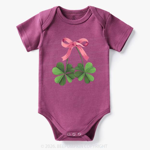 Lucky Shamrock Bow St Patrick's Day Bodysuit