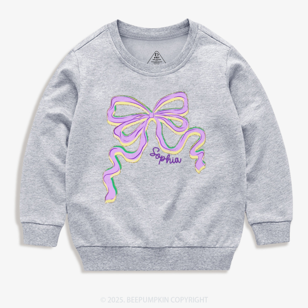 Personalized Sugar Bow Mardi Gras Kid's Sweatshirt