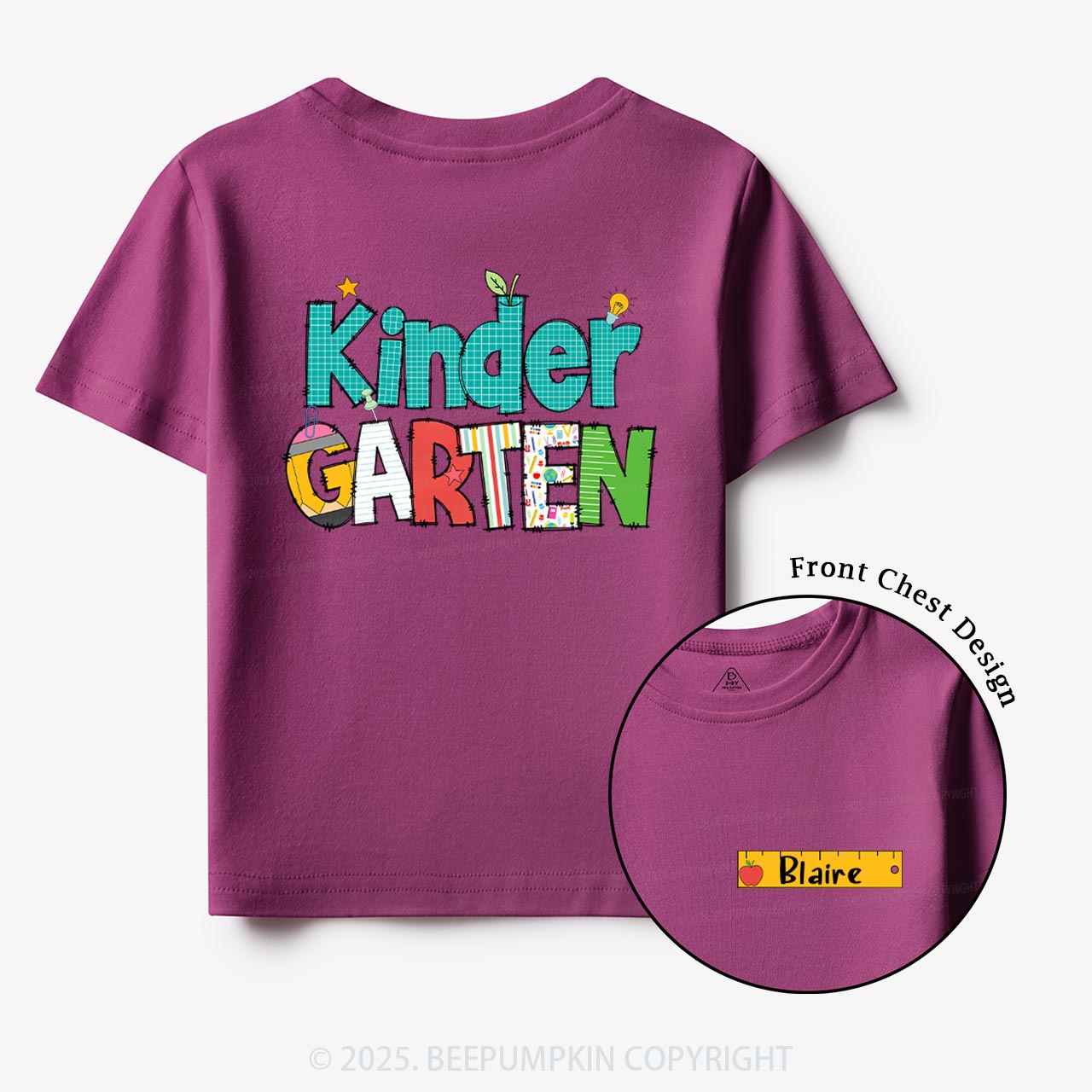 Personalized Letter Grade Toddler&Kid's Tees Beepumpkin