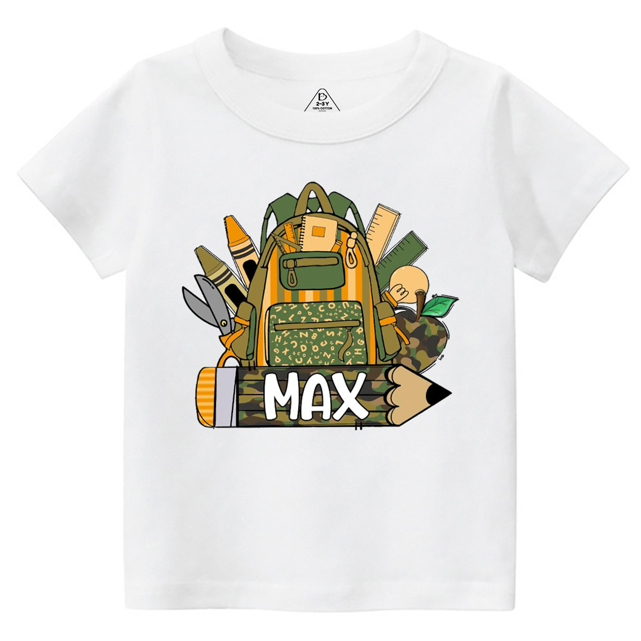 Personalized Name Camouflage School Bag Toddler&Kid's Tees Beepumpkin 