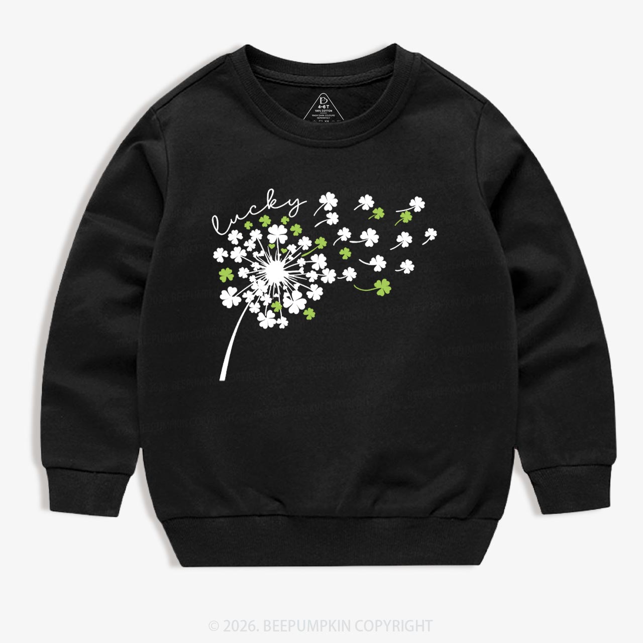 Dandelion Shamrock St. Patrick's Day Kid's Sweatshirt