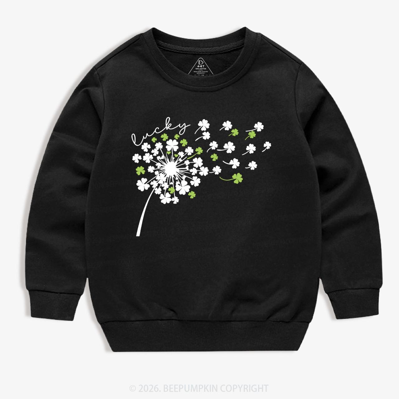 Dandelion Shamrock St. Patrick's Day Kid's Sweatshirt