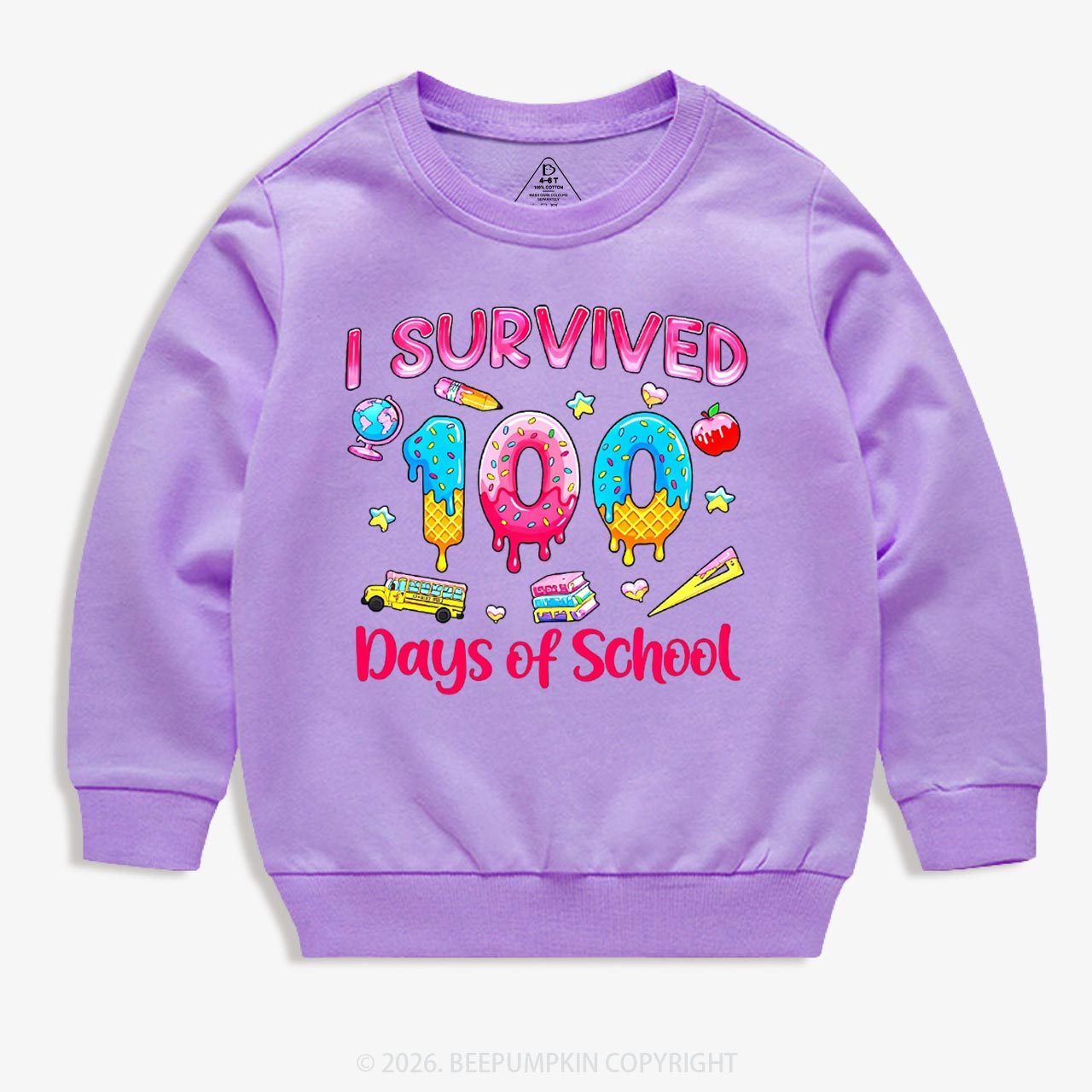 Sweet Survivor 100 Days Of School Toddler&Kid's Sweatshirt
