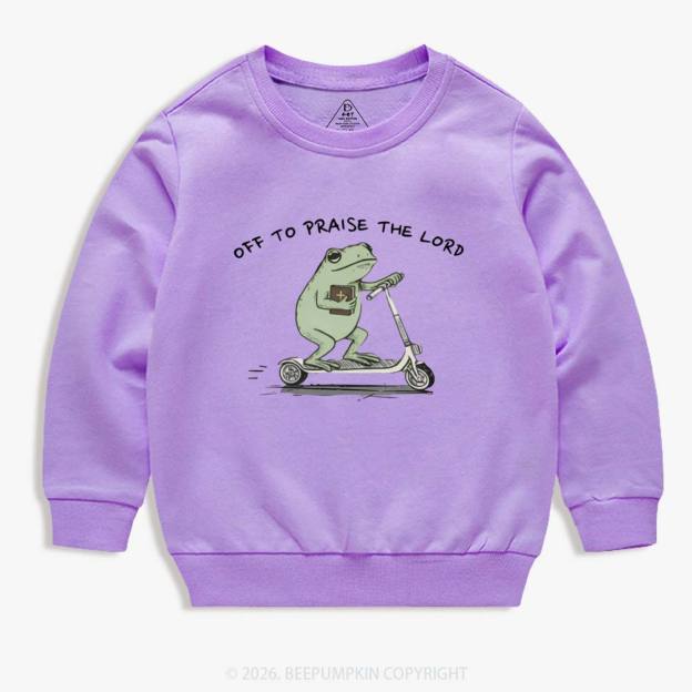 Frog Off To Praise The Lord Kid's Sweatshirt