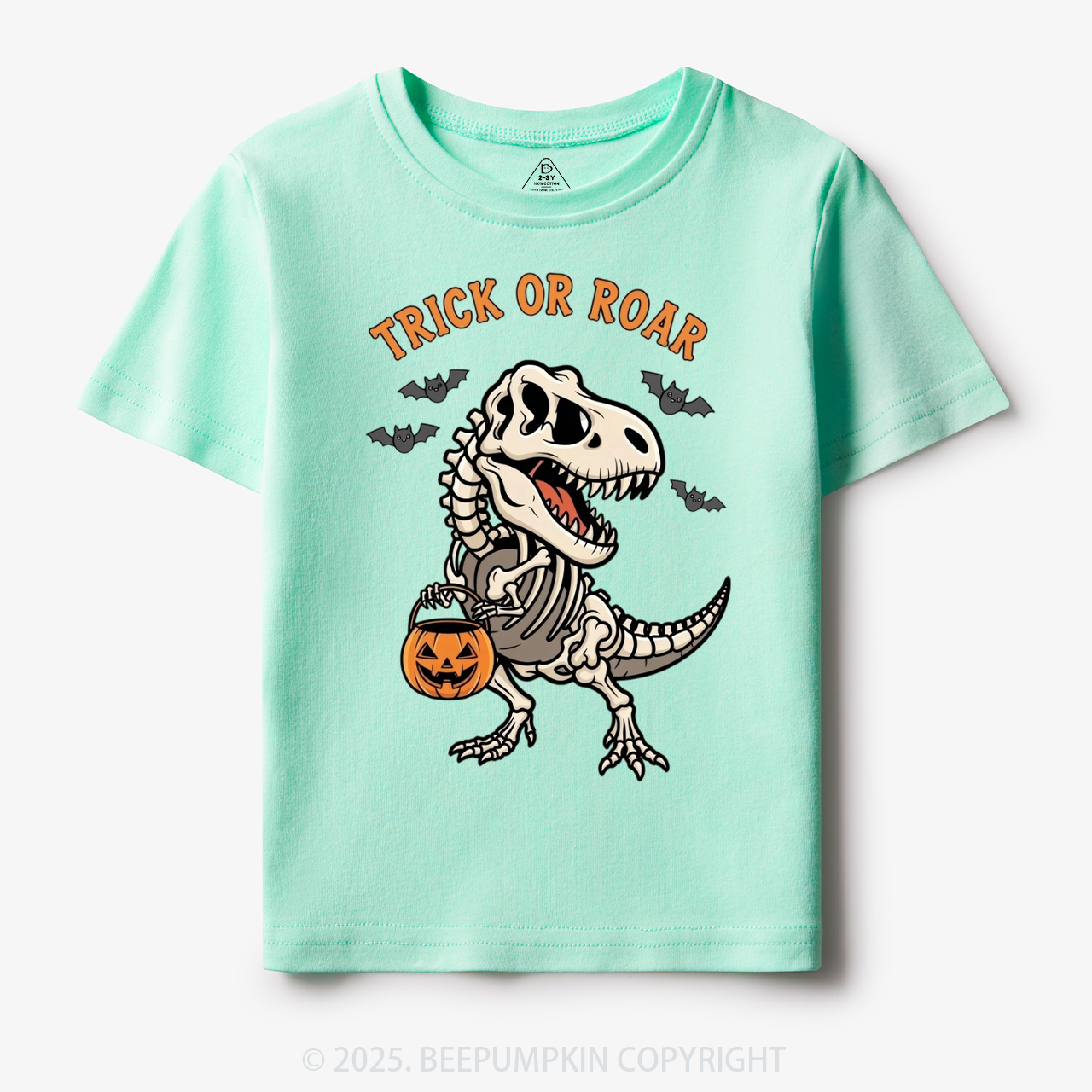 Trick Or Roar Dinosaur Halloween Toddler&Kid's Tees Beepumpkin