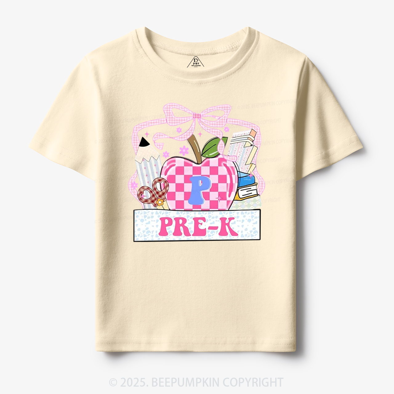 Personalized Checkered Apple Days Toddler&Kid's Tees Beepumpkin