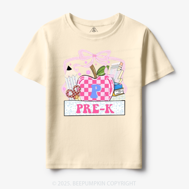 Personalized Checkered Apple Days Toddler&Kid's Tees Beepumpkin