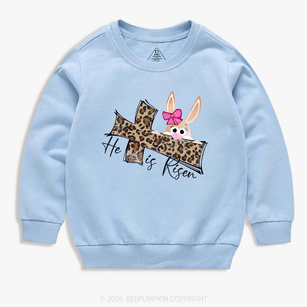 Faith Bunny & Leopard Cross Kid's Sweatshirt