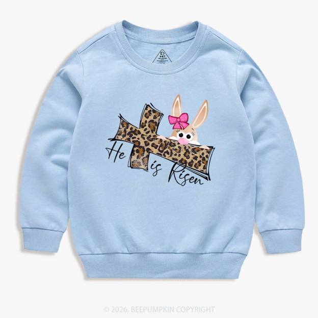 Faith Bunny & Leopard Cross Kid's Sweatshirt