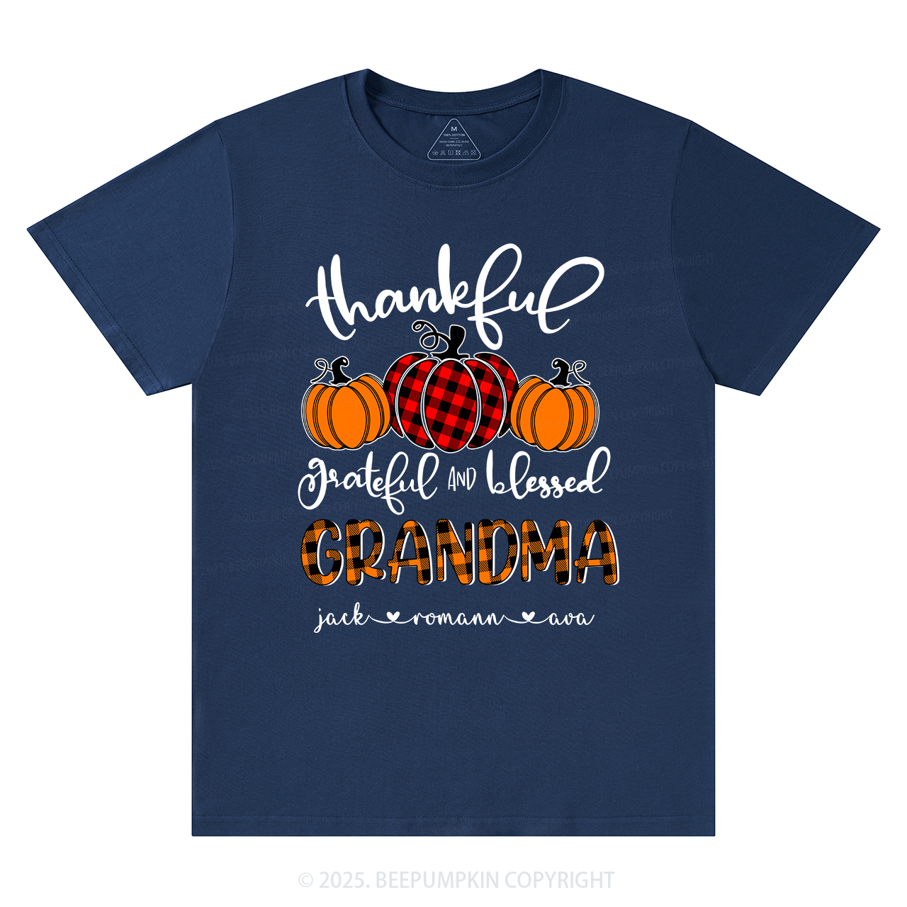Personalized Thanksgiving Family Matching Grandparents Pumpkin Shirt