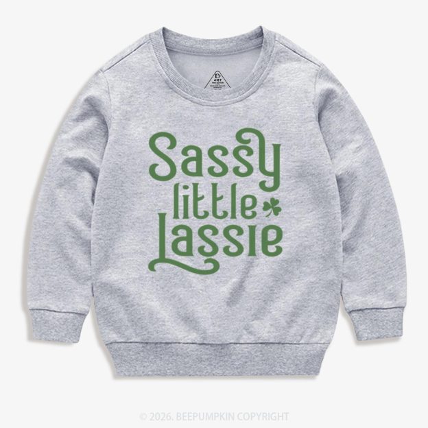 Sassy Little Lassie St. Patrick's Day Kid's Sweatshirt