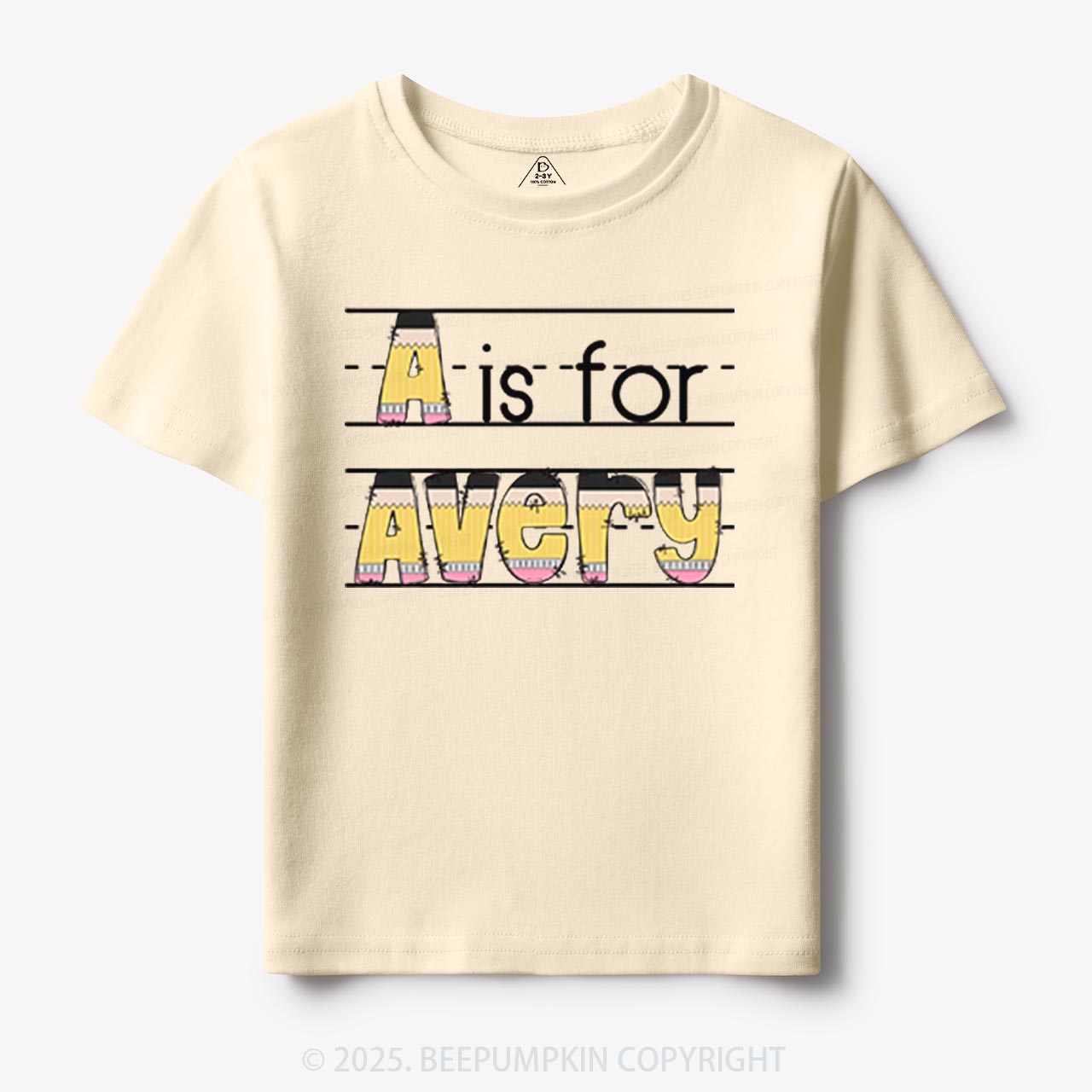 Personalized Pencil Letter Toddler&Kid's Tees Beepumpkin