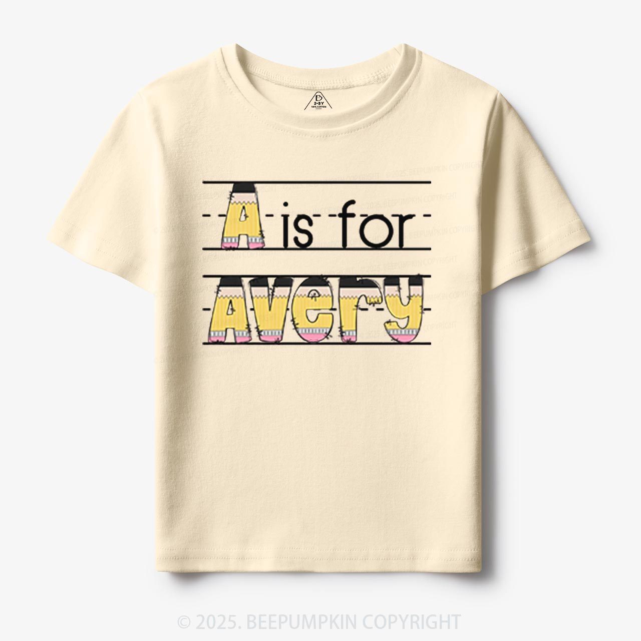 Personalized Pencil Letter Toddler&Kid's Tees Beepumpkin