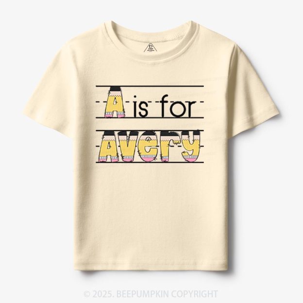 Personalized Pencil Letter Toddler&Kid's Tees Beepumpkin