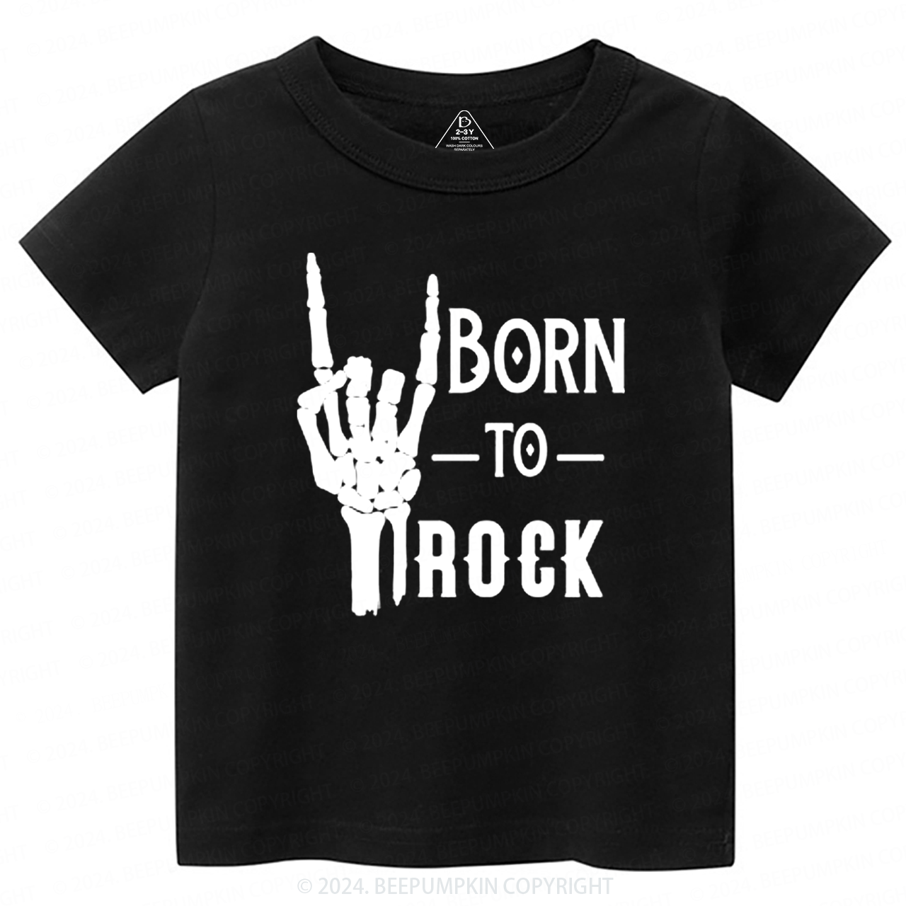 Born To Rock Halloween Music Toddler&Kids Tees 8