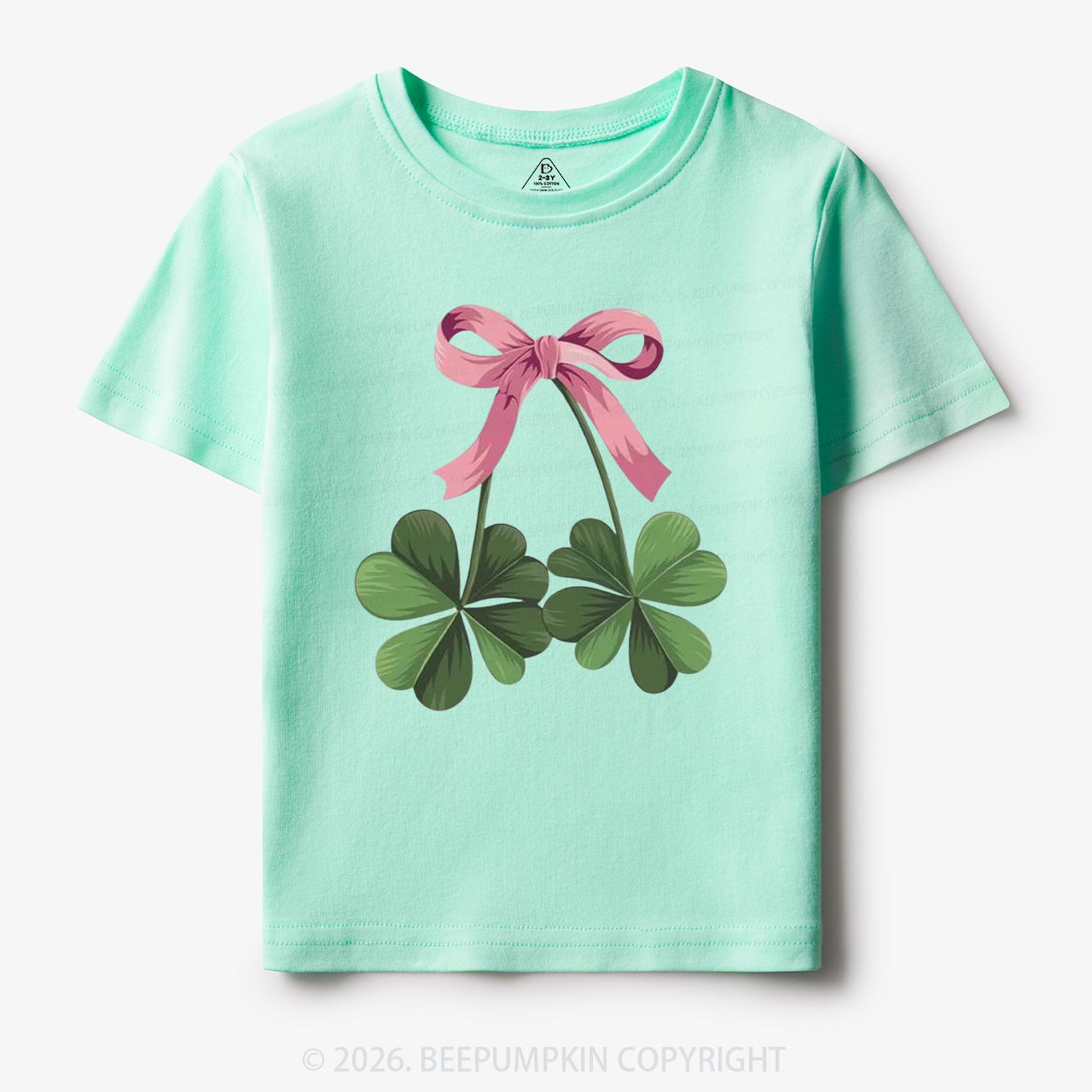 Lucky Shamrock Bow St Patrick's Day Toddler&Kid's Tees Beepumpkin